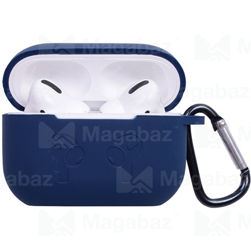 Чехол для наушников_Apple-- AirPods PRO_No Name_TPU_Вид №7_с карабином_синий-темно_5