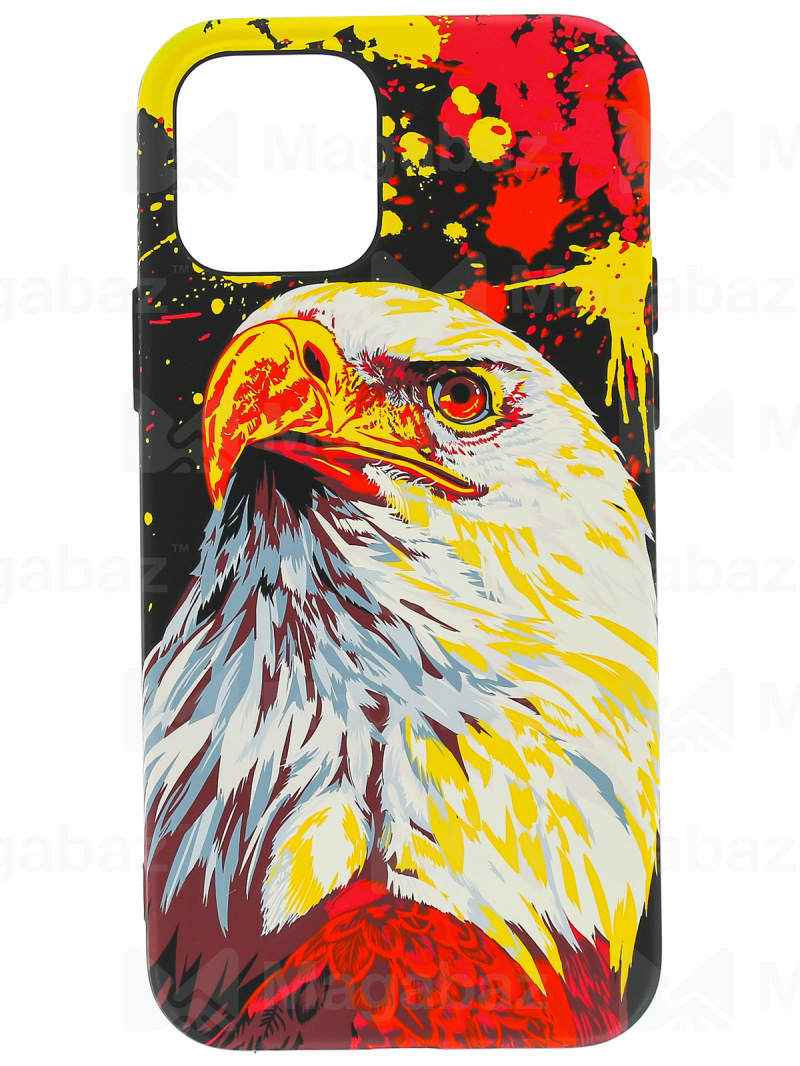 Накладка для_Apple-- iPhone 12 * 12 PRO_1.095_Luxo_животные_D7_орёл