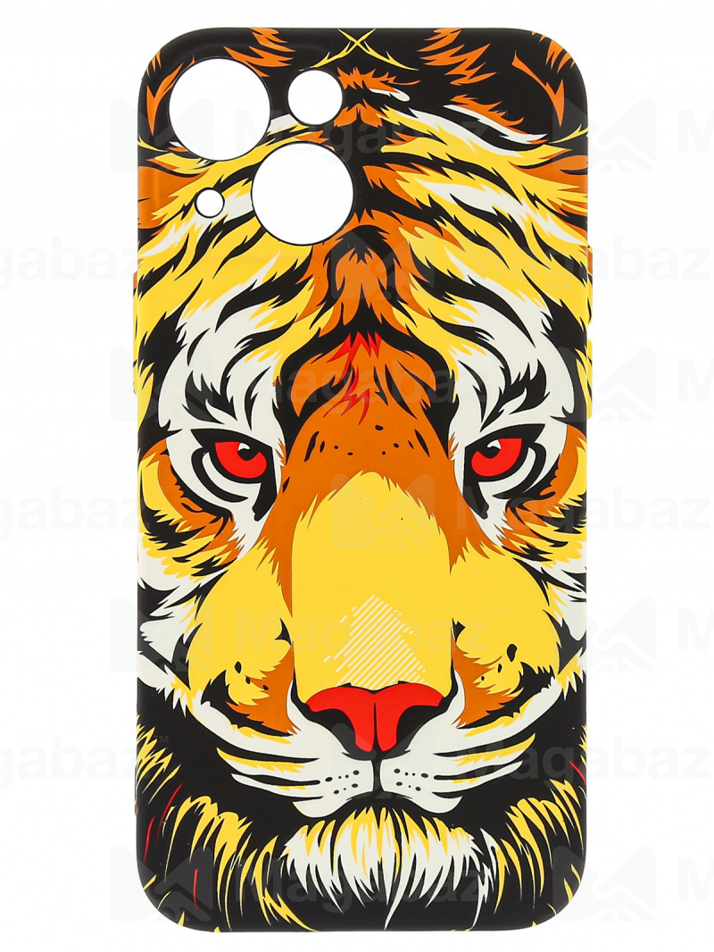 Накладка для_Apple-- iPhone 13 mini_1.095-1_Helsen_с защитой КАМЕРЫ_животные_T10_тигр морда
