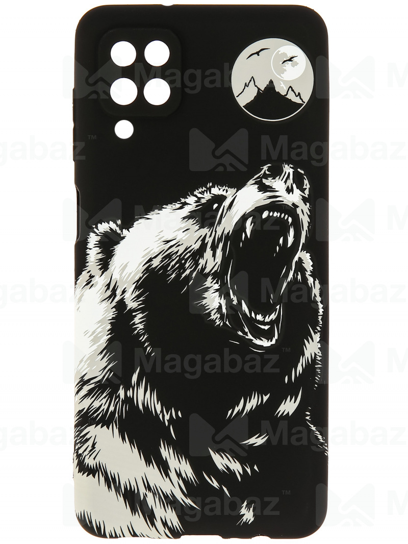 Накладка для_Samsung-- A12 * A12 Nacho * M12_1.095-1_Helsen_с защитой КАМЕРЫ_животные_J204_медведь