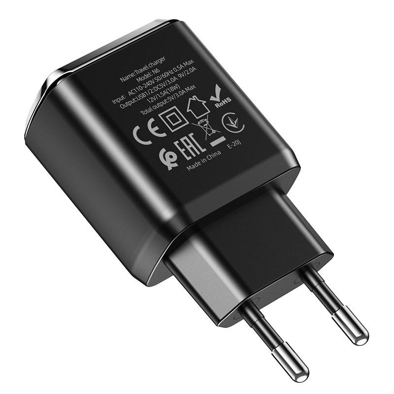 УЗУ блок-сеть_выходы USB 3000 mA/USB 3000 mA_HOCO_N6_черный