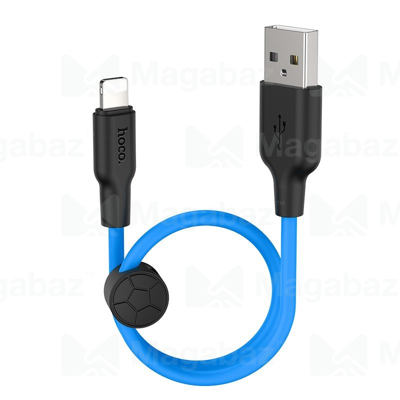 USB-кабель_Apple-- Lightning_HOCO_X21 Plus_силиконовый_голубой_0,5м