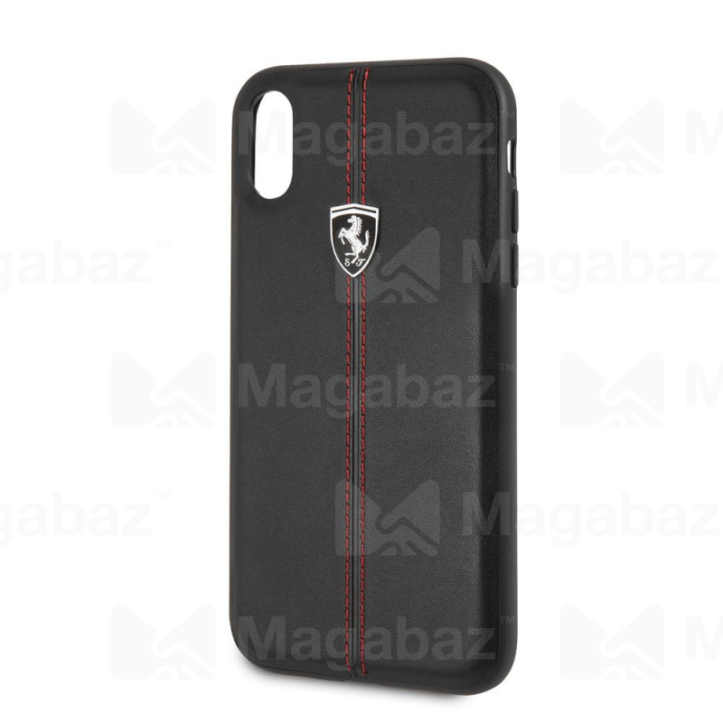 Накладка для_Apple-- iPhone Xr_1.020_CG - mobile_Ferrari_Leather_Heritage W Hard_черная
