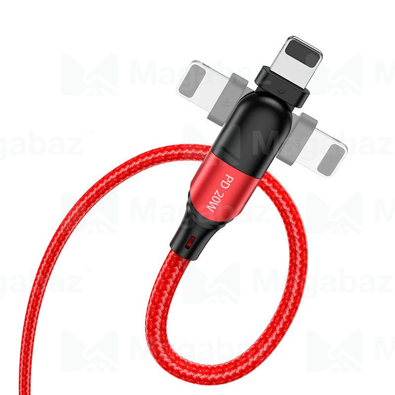 USB-кабель_Apple-- Lightning_HOCO_U100_в переплете_красный_1,2м