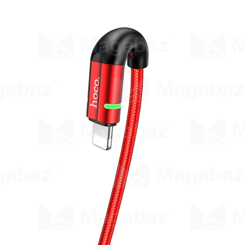 USB-кабель_Apple-- Lightning_HOCO_U93_оплетка_алюминиевый сплав_индикатор_красный_1,2м