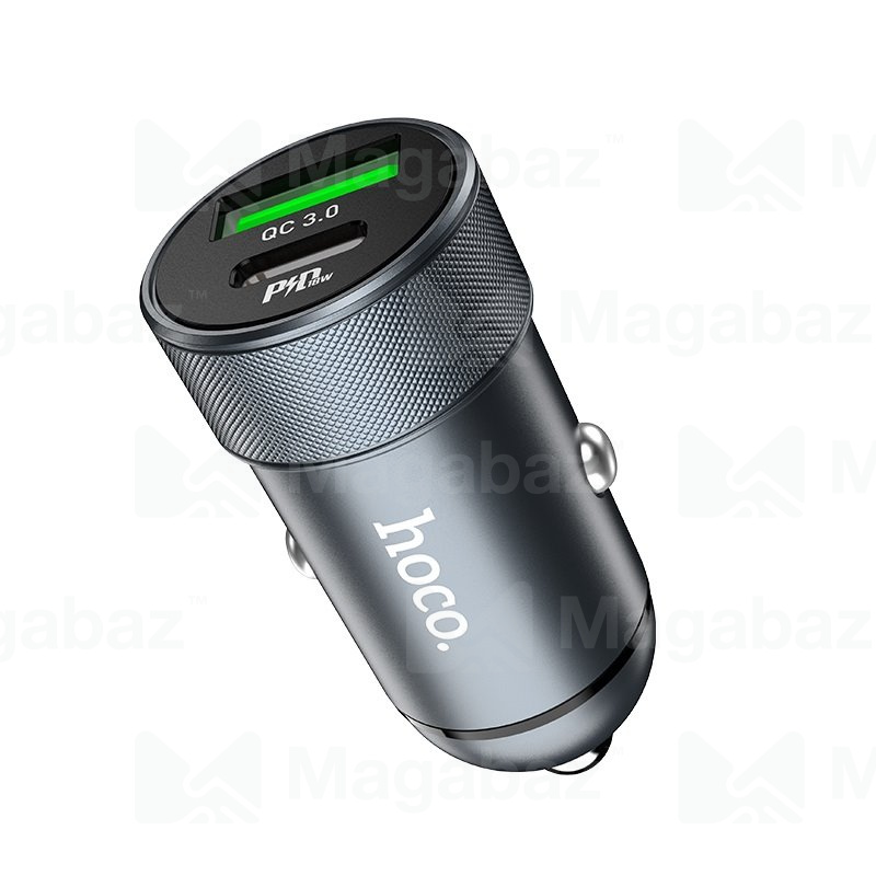 УЗУ_Блок авто_выходы USB Type C 2000 mA/USB 3000 mA_HOCO_Z32B_серый