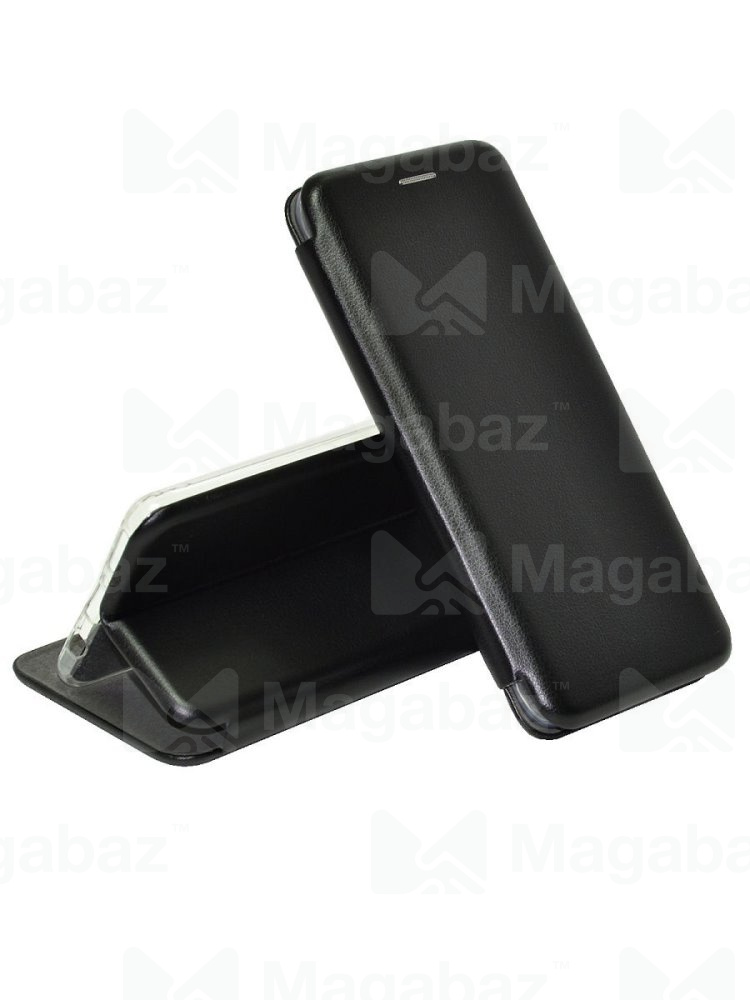 Чехол-книжка для_Realme-- 9i_1.345_Fashion Case_на магнитах_с визитницей_черный_тех.пак.