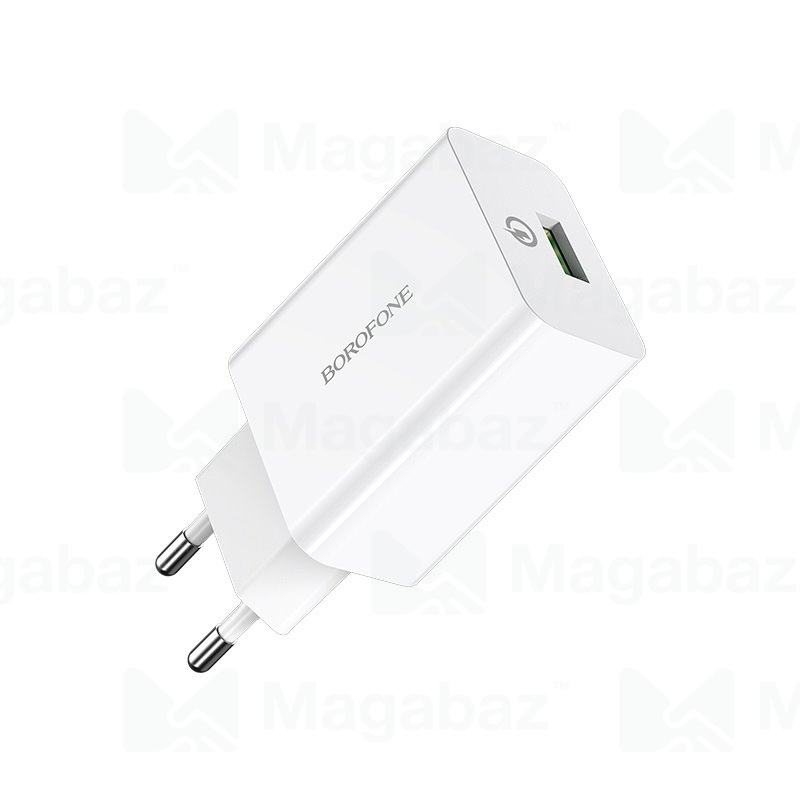 УЗУ блок-сеть_выход USB 3000 mA_Borofone_BA21A_белый_QC3.0