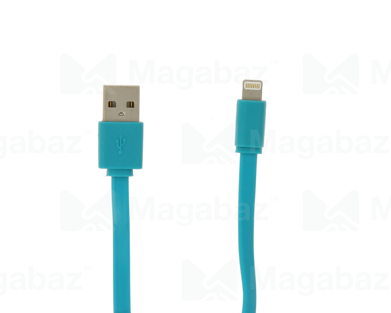 USB-кабель_Apple-- Lightning_Red Line_плоский_синий_1м