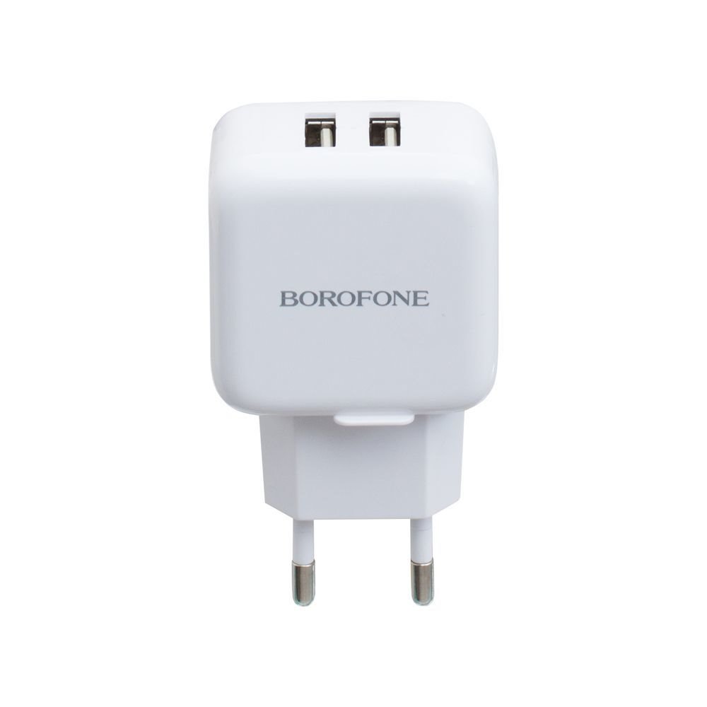 УЗУ блок-сеть_выходы USB 2100 mA/USB 2100 mA_Borofone_BA18_белый