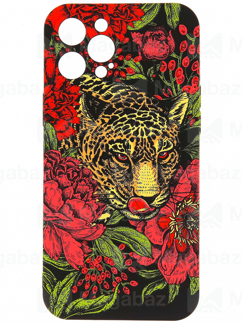 Накладка для_Apple-- iPhone 12 PRO Max_1.095-1_Helsen_с защитой КАМЕРЫ_животные_J200_леопард