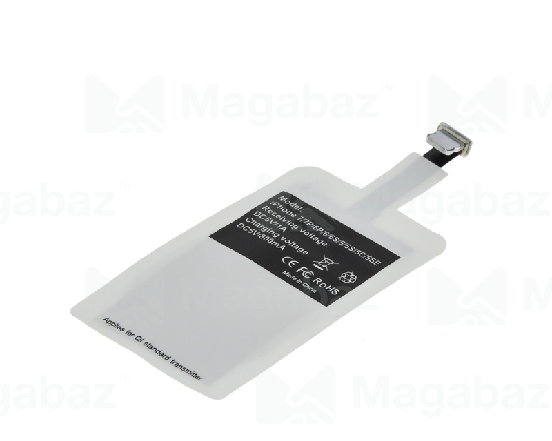 Ресивер-переходник_для беспроводной зарядки_No Name_Lightning_72*43mm_800 mA_белый_тех.пак.