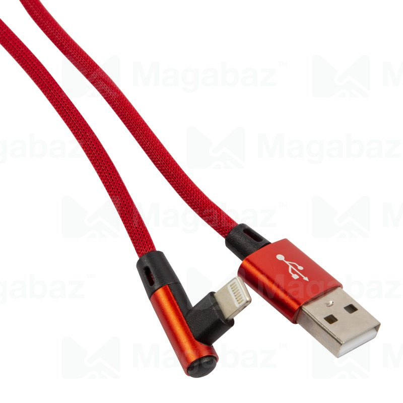 USB-кабель_Apple-- Lightning_Red Line_оплетка_L-образный_красный_1м