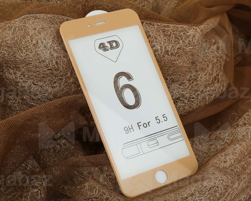 Защита дисплея_Apple-- iPhone 6 Plus * 6s Plus_2.055_стекло_Glass PRO GLUE_4D_золотое_тех.пак.