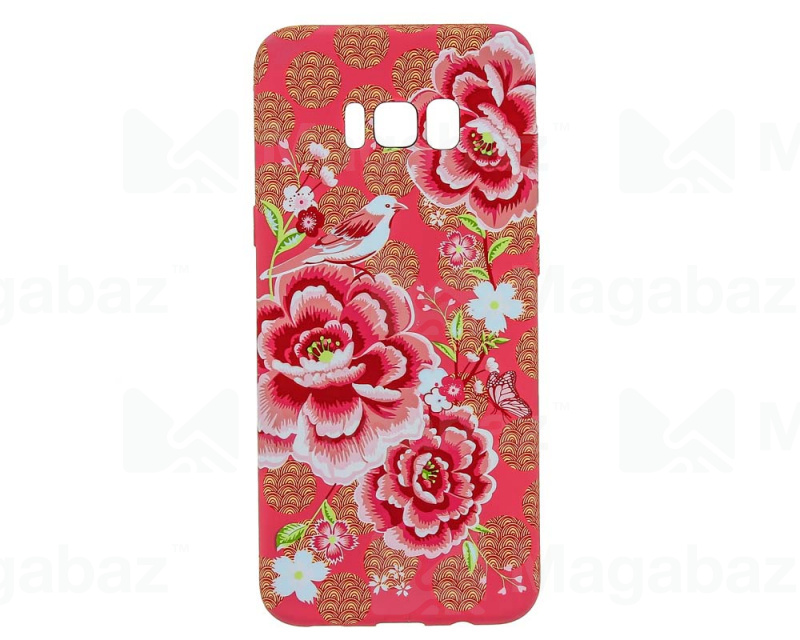 Накладка для_Samsung-- S8 Plus/SM-G955F_1.095_Luxo_цветы - птицы_F2