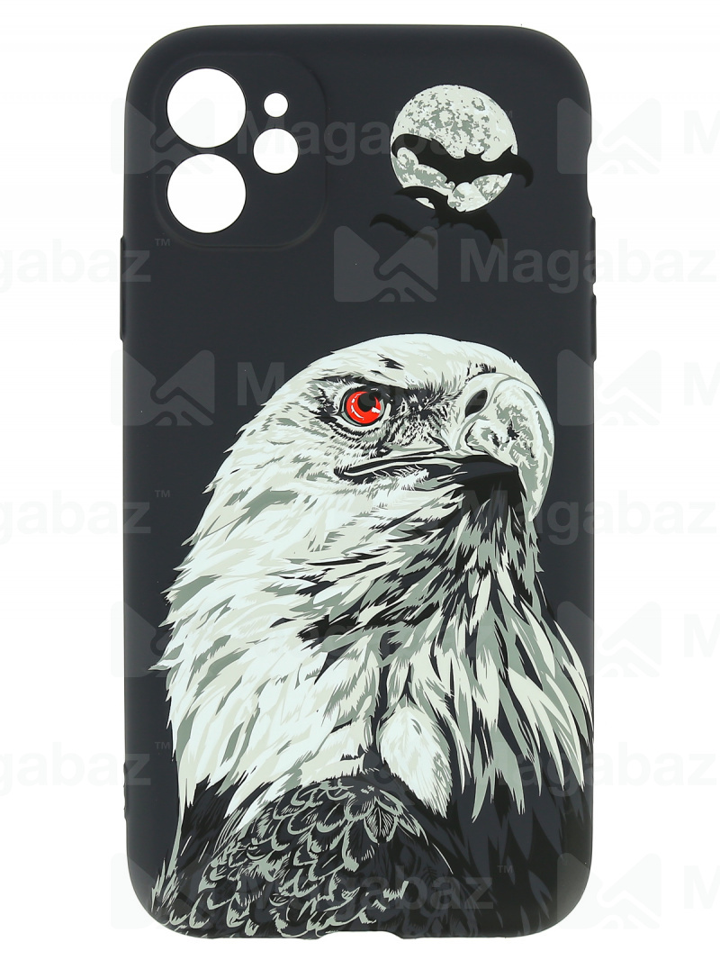 Накладка для_Apple-- iPhone 11_1.095-1_Luxo_с защитой КАМЕРЫ_животные_J73_орёл серый
