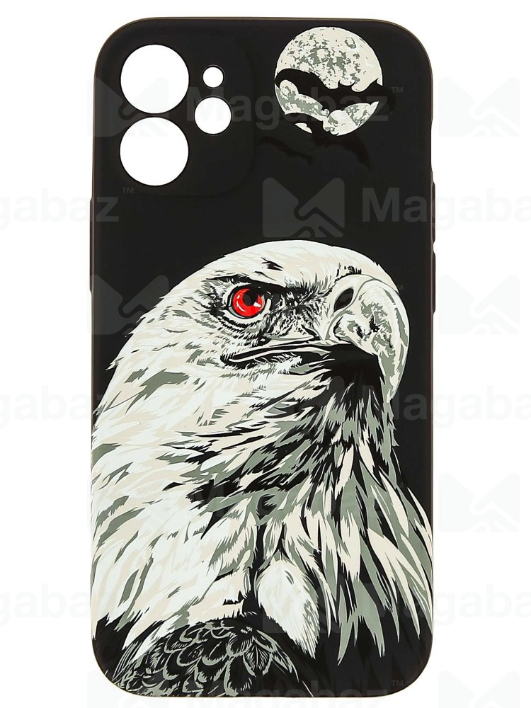 Накладка для_Apple-- iPhone 12 mini_1.095-1_Helsen_с защитой КАМЕРЫ_животные_J73_орёл серый