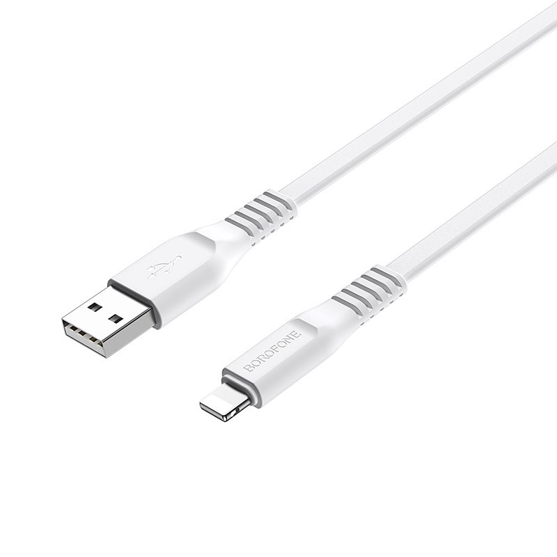 USB-кабель_Apple-- Lightning_Borofone_BX23_TPU_плоский_белый_1м