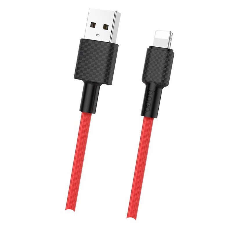 USB-кабель_Apple-- Lightning_HOCO_X29_круглый_красный_1м