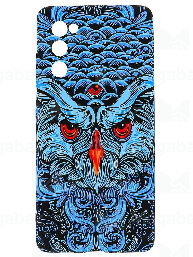 Накладка для_Samsung-- S20 FE_1.095-1_Helsen_с защитой КАМЕРЫ_животные_J69_филин