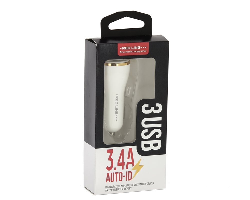 УЗУ_Блок авто_выходы USB 3400 mA/USB 3400 mA/USB 3400 mA_Red Line_Lux_Z3_белый