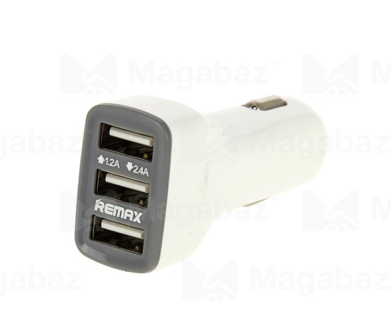 УЗУ_Блок авто_выходы USB 1200 mA/USB 2400 mA/USB 2400 mA_Remax_CC-301_5-038_белый