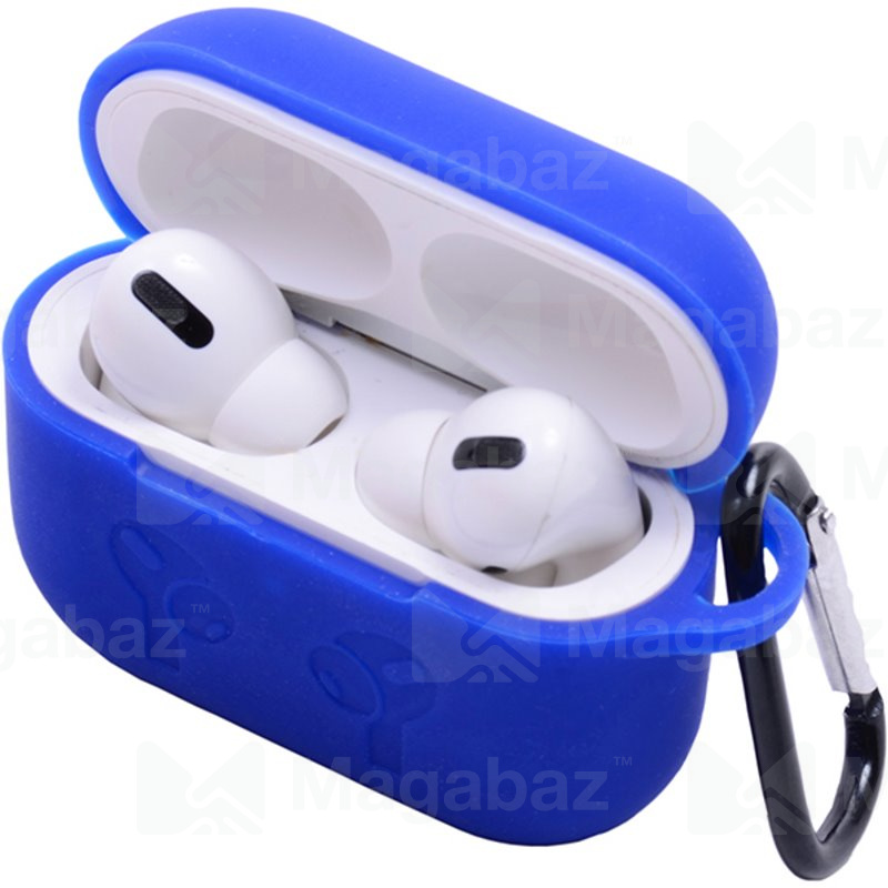 Чехол для наушников_Apple-- AirPods PRO_No Name_TPU_Вид №7_с карабином_синий_3