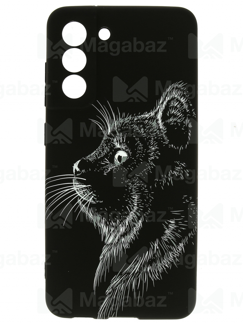 Накладка для_Samsung-- S21 FE_1.095-1_Helsen_с защитой КАМЕРЫ_животные_J71_кошка