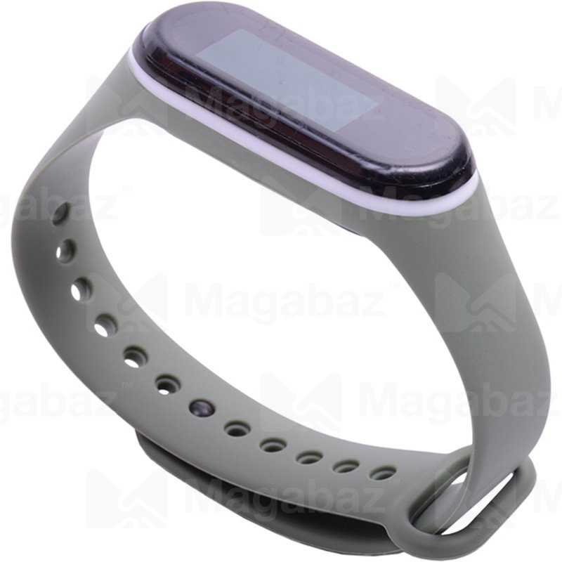 Ремешок на руку для_Xiaomi-- Mi Band 4 * Mi Band 3_No Name_TPU_Вид №1_зеленый-бело_5_тех.пак.