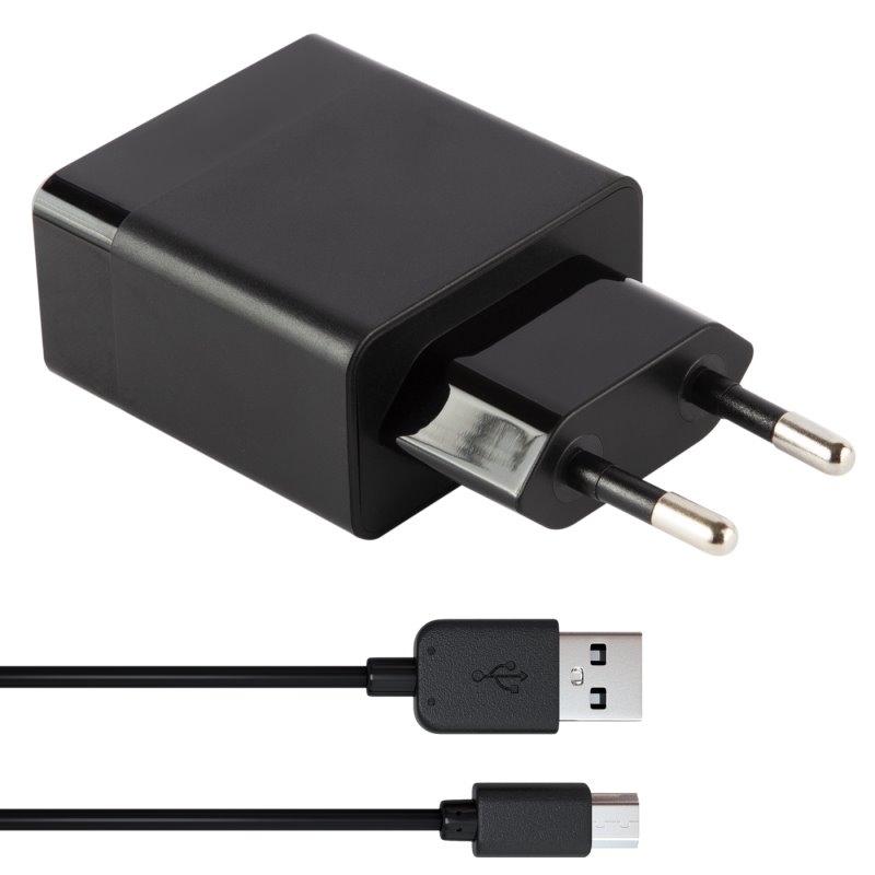 УЗУ блок-сеть_выходы USB 2400 mA/USB 2400 mA_+ usb кабель micro_Red Line_Y1_черный