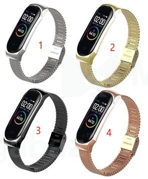 Браслет на руку для_Xiaomi-- Mi Band 4 * Mi Band 3_No Name_металлический_Вид №2_золотой_2