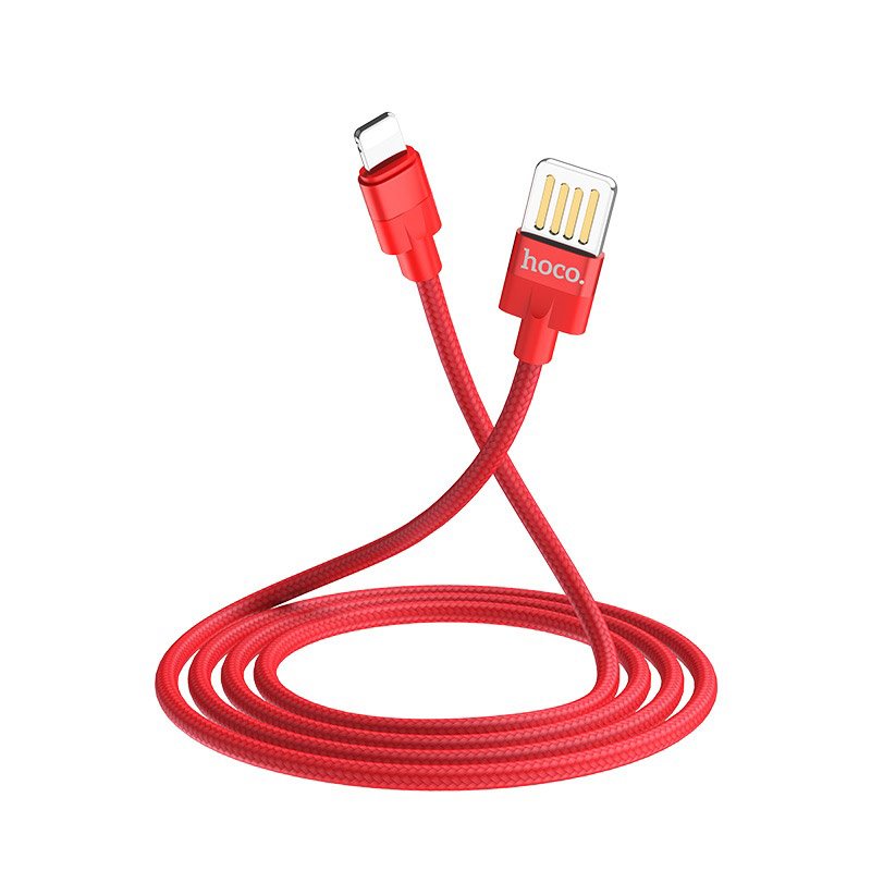 USB-кабель_Apple-- Lightning_HOCO_U55_в переплете_красный_1,2м