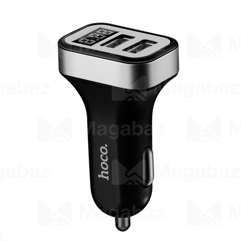 УЗУ_Блок авто_выходы USB 3100 mA/USB 3100 mA_цифровой диплей_HOCO_Z3_черный