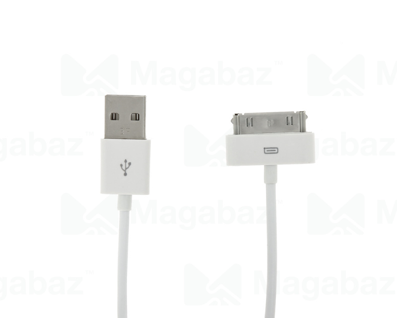 USB-кабель_Apple_(30 pin)_Red Line_белый_1м