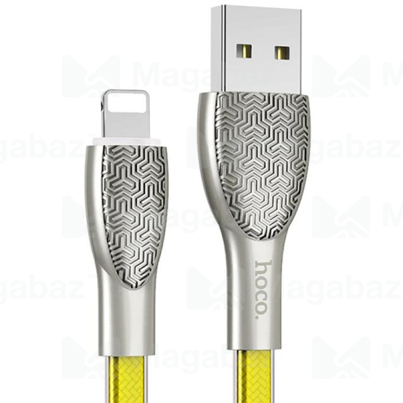 USB-кабель_Apple-- Lightning_HOCO_U52_силиконовый_плоский_золотой_1,2м