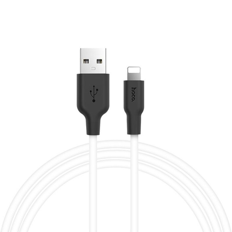 USB-кабель_Apple-- Lightning_HOCO_X21_силиконовый_белый_1м