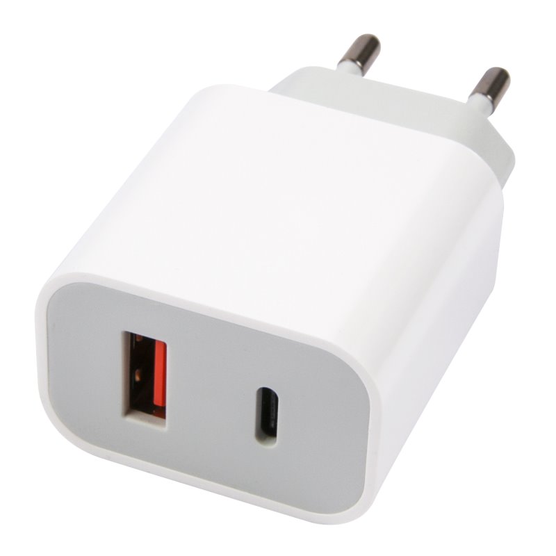 УЗУ блок-сеть_выходы USB Type-C 2400 mA/USB 3000 mA_Red Line_NQC-13_20W_белый_QC