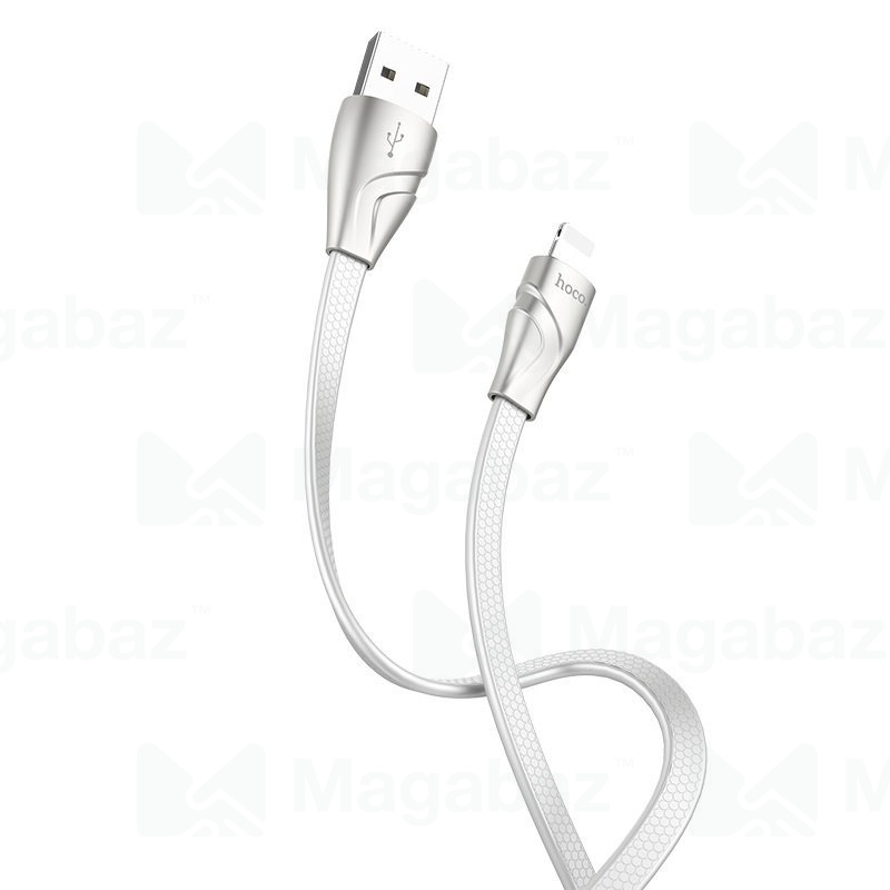USB-кабель_Apple-- Lightning_HOCO_U57_TPU_плоский_белый_1,2м