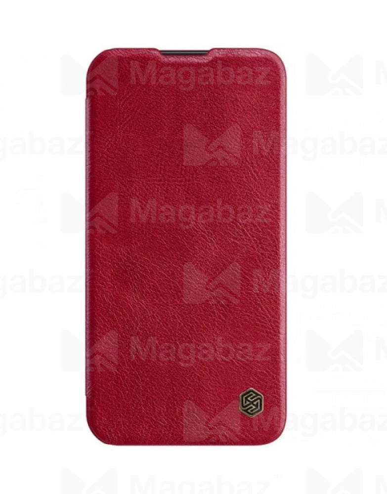 Чехол-книжка для_Apple-- iPhone 14 Plus_1.304_Nilkin_Slider камера_с визитницей_Red