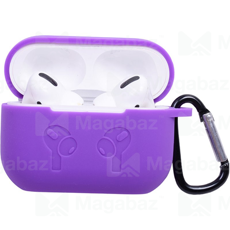 Чехол для наушников_Apple-- AirPods PRO_No Name_TPU_Вид №7_с карабином_фиолетовый_10