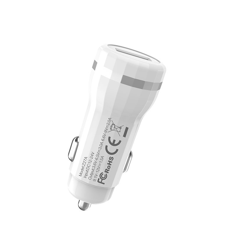 УЗУ_Блок авто_выходы USB 2400 mA/USB 2400 mA_HOCO_Z12_белый