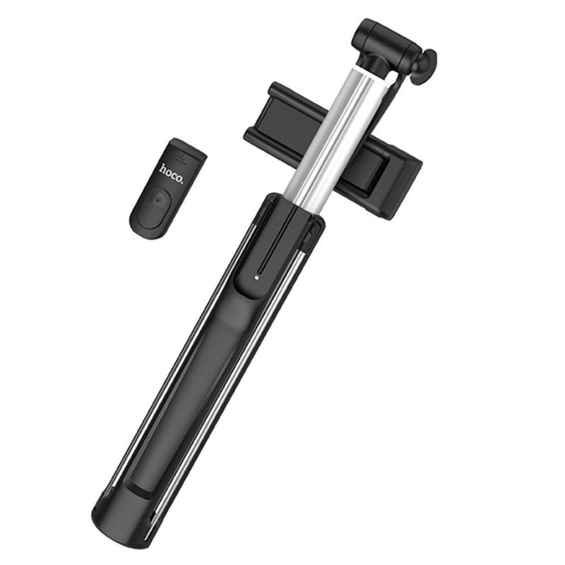 Монопод для селфи + штатив_HOCO_K10A_Bluetooth_алюминий_чёрный_до 6.5"