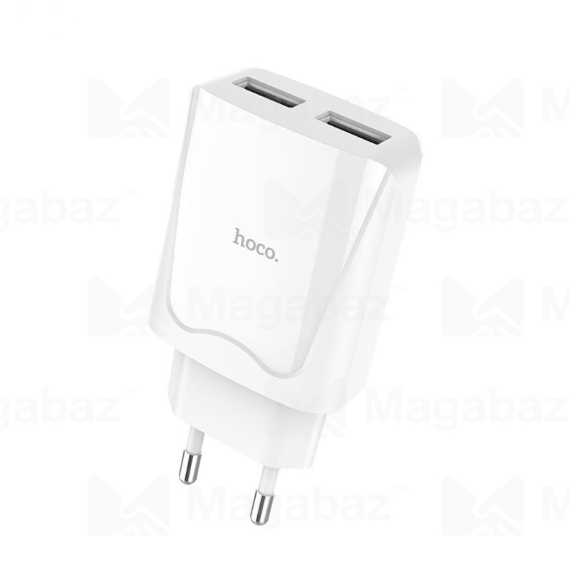 УЗУ блок-сеть_выходы USB 2100 mA/USB 2100 mA_HOCO_C52A_белый