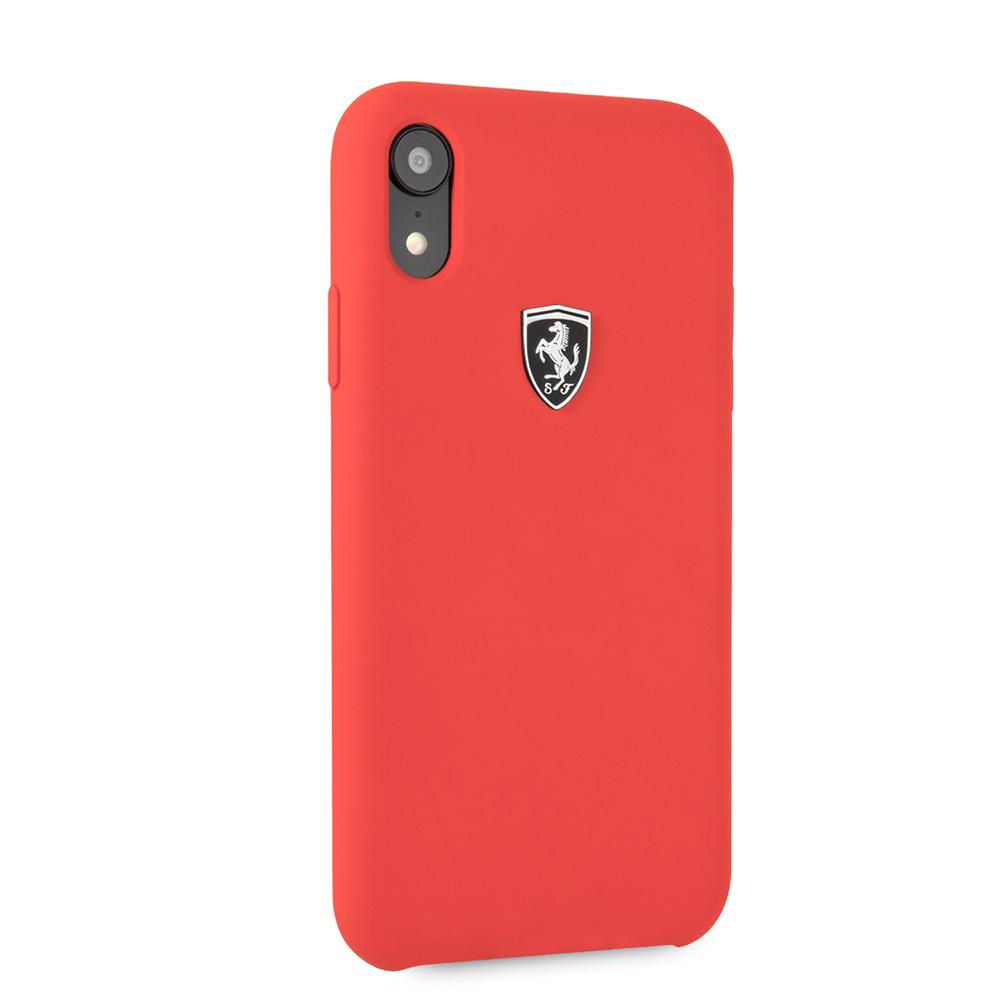 Накладка для_Apple-- iPhone Xr_1.020_CG - mobile_Ferrari_TPU_Silicone rubber Silver logo Hard_красны