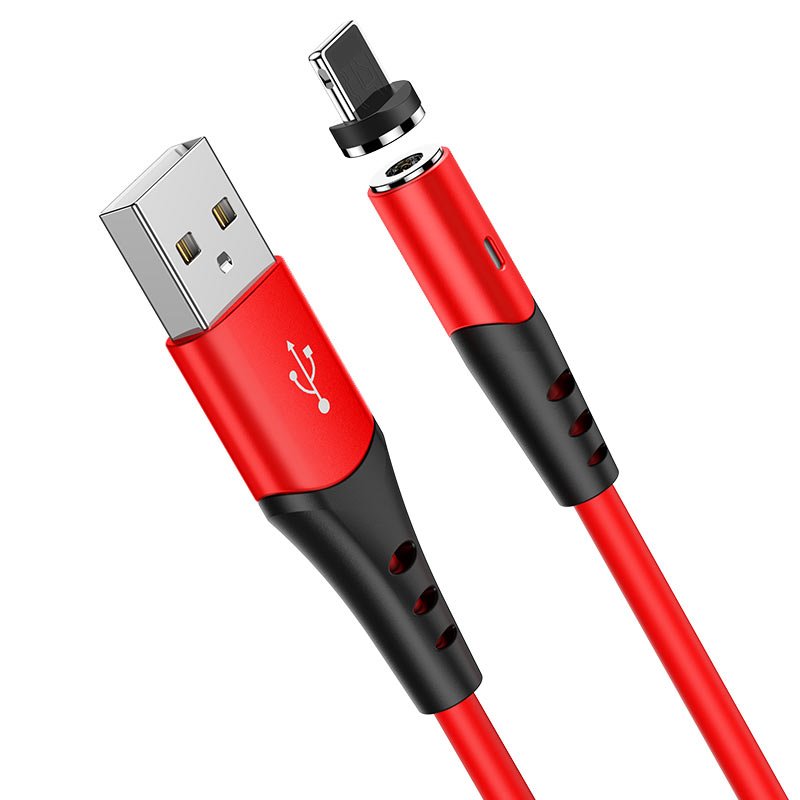 USB-кабель_Apple-- Lightning_HOCO_X60_TPU_магнитный_красный_1м