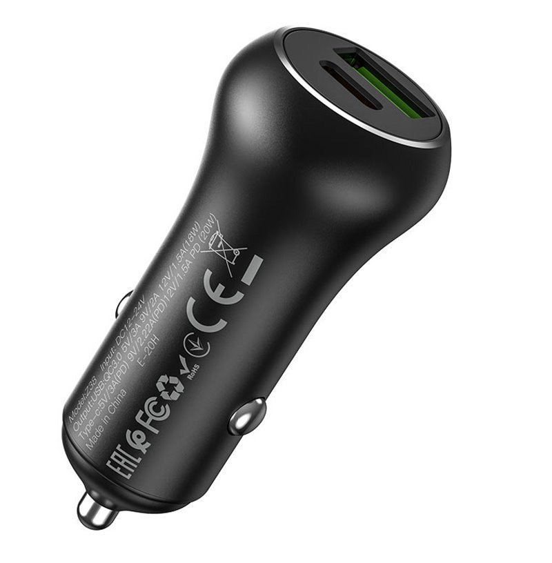УЗУ_Блок авто_выходы USB Type C 3000 mA/USB 2000 mA_HOCO_Z38_черный