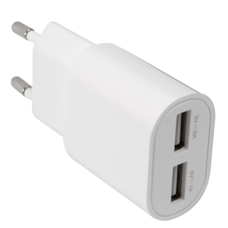 УЗУ блок-сеть_выходы USB 3000 mA/USB 3000 mA_Red Line_ТС-3A_белый