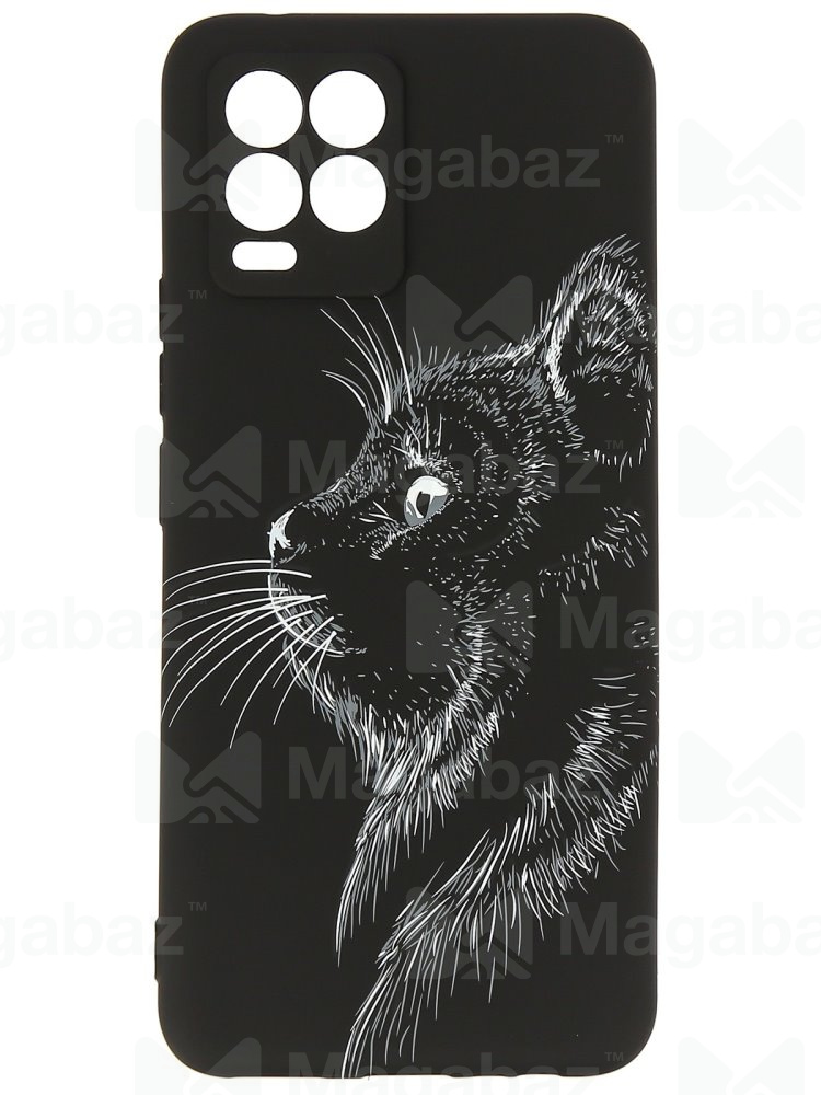 Накладка для_Realme-- 8 4G * 8 PRO_1.095-1_Helsen_с защитой КАМЕРЫ_животные_J71_кошка