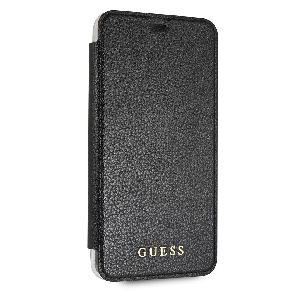 Чехол-книжка для_Apple-- iPhone Xs Max_1.305_Guess_TPU_с визитницей_Iridescent Booktype_черный