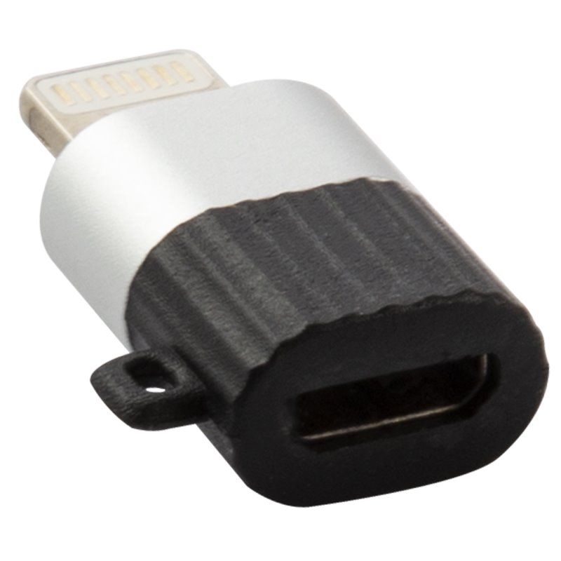 Переходник_micro usb - Lightning_Red Line_до 3А_черный-серебристо